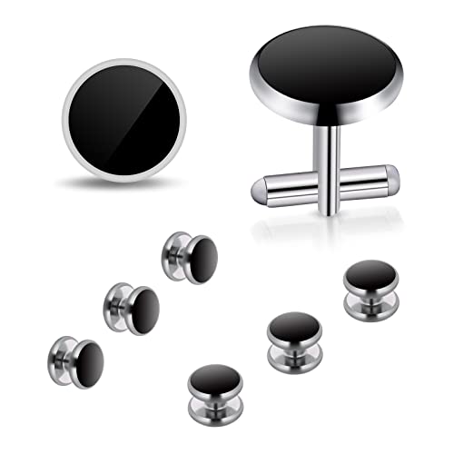 Yolev Men's Cufflinks and Studs Set for Tuxedo