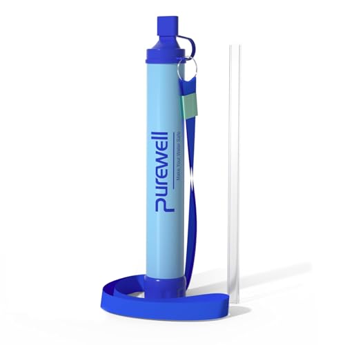 Purewell Outdoor Water Filter – 0.01 μm ultra-fine filter removes 99.99% of bacteria & heavy...