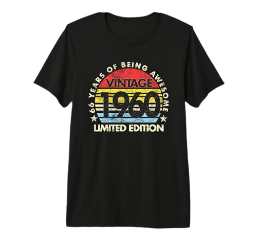 66 Year Old Vintage Retro 1960 Limited Edition 66th Birthday Premium T-Shirt