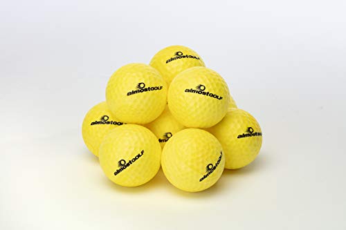 Almostgolf Point3 Limited Flight Practice Golf Balls – Realistic Spin, Trajectory, & Accuracy Foam Training Balls Pack Of 24, Hi-Vis Yellow #TOP2