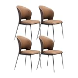 STABLE PORTAGE: Les chaises à manger de 4 utilisent un acier à haute teneur en carbone sélectionné comme matériau de base, ont une forte capacité de charge et peuvent facilement transporter 150 kg. Le fond est fermement fixe et la structure globale est stable