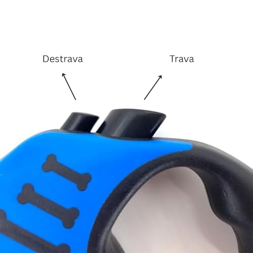 Guia Correia Retrátil de 3 metros Para Passeio Com Pets até 10kg, Com Trava De Segurança Qualidade P