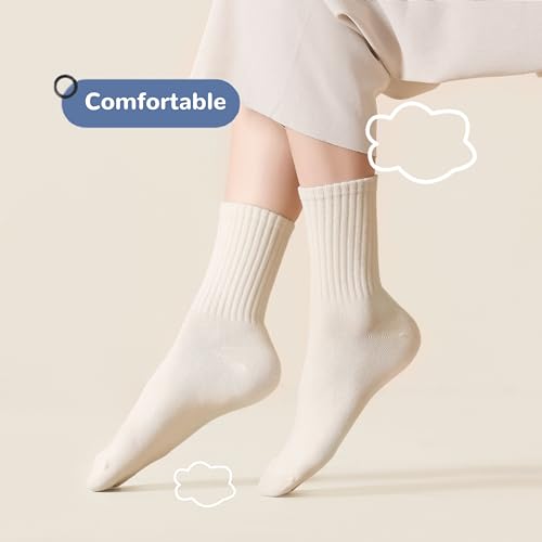 Image of Women Crew Socks Casual Athletic Socks Thin Calf Socks For Women