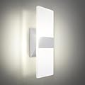 ASD 12 Inch LED Indoor Wall Sconce - Modern Interior 12W 2700K-5000K Adjustable Dimmable Wall Mounted Light Fixtures, Acrylic Glass Wall Lights for Stairway, Hallway - UL, Brushed Nickel