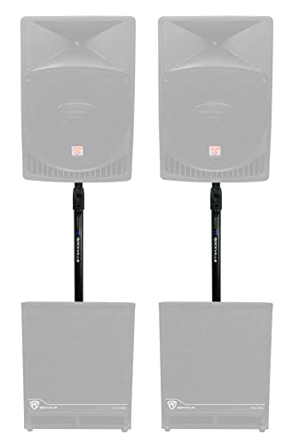 Rockville GASPOLE-A Air Assist Auto Lift 35mm Subwoofer to Speaker Pole Mount, Adjustable Height Stand with Standard Mounting System for Pro Audio and DJ Setups, 2 Piece