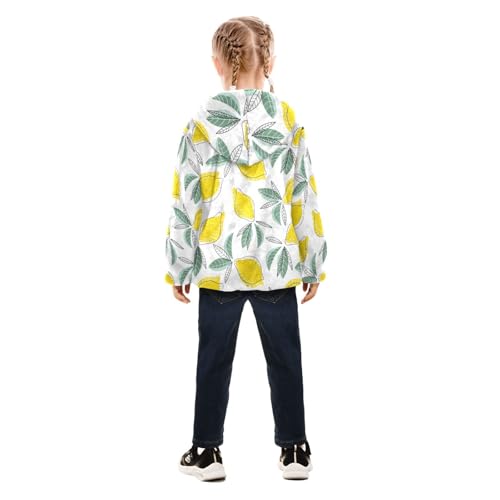 OTVEE Doodle Lemon Fruits Kids Hoodie Jacket Fall Spring Full Zip Warm Outwear Coat4