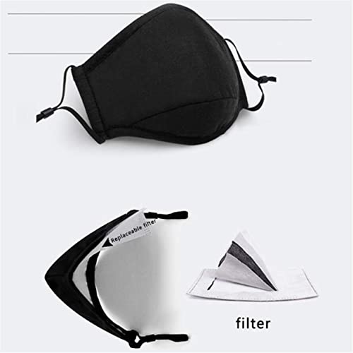 2 Pack Face Covers with 4 Air Filter Cotton Sheet Washable Reusable Face Protector with Adjustable Straps-Dark Blue