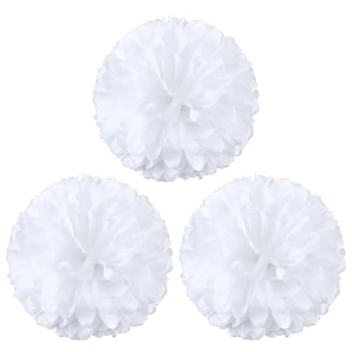Knitgrip 3 Pcs White Homecoming Mum Flowers 6.5 Silk Homecoming Mum Supplies Trinkets 21 Layers Artificial Flowers Kits for Back to School Week Party Decorations