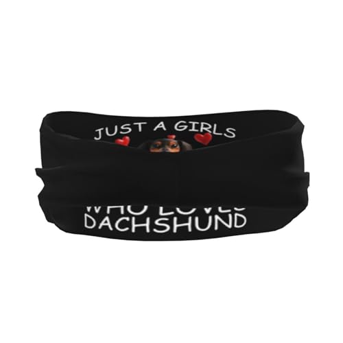 Just A Girls Who Loves Dachshund Adjustable Sports Headband Moisture Wicking Sweatband for Running Workout3