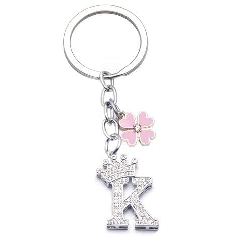 Portachiavi con Lettera a b c d e f g h j k l m n i o p q r s t u v w x y z,26 Portachiavi Ciondolo Lettera Iniziale Donna Uomo per Regalo Compleanno Anniversario Laurea Natale (1K)