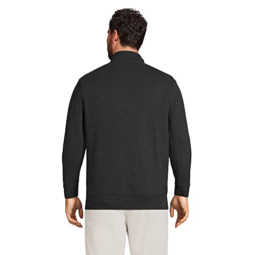 Lands' End Mens Bedford Rib Quarter Zip Heather Dark Charcoal Heather Regular X-Large #TOP1