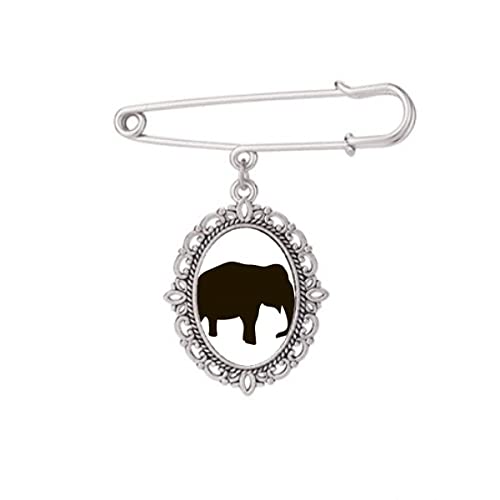 Broche éléphant noir mignon taille M, le cadeau poétique idéal pour orner un joli chemisier