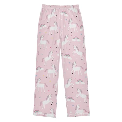 Boys' Pants Cute Unicorn Rainbow Star Long Bottoms Jogger Pants Elastic Waist Trousers with Pockets S-XL