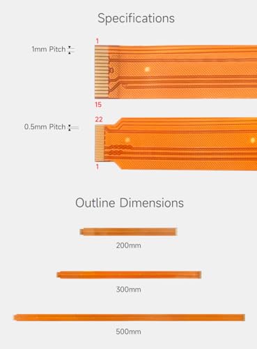 Waveshare 200mm DSI FPC Flexible Cable For Raspberry Pi 5, 22Pin To 15Pin, Suitable For DSI Display Screens