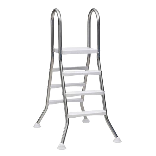 Escalera para piscina exterior 3 peldaños acero inoxidable miniatura 1