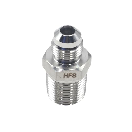 Image of HFS(R)4PCS, 1 /2 inch NPT Male to 3 /8 inch SAE Male Flare Tubing Adapter Hose Connector Pipe Fittings 304 Stainless Steel