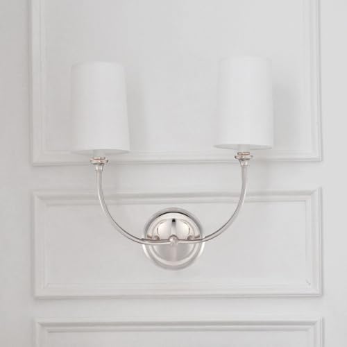 Image of Crystorama Libby Langdon Sylvan 2 Light Polished Nickel Bathroom Vanity