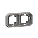 Produktbild LEGRAND, Plexo New Feuchtraum-Unterputz-Tragrahmen, 2-fach, horizontal und vertikal, Farbe: Grau, 069683L