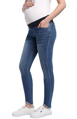 Foucome JQA9263XSHLAN20 Women'S Maternity Jeans Under The Belly Slim Stretchy Skinny Jeggings Comfy Pregnancy Denim Pants thumb #2