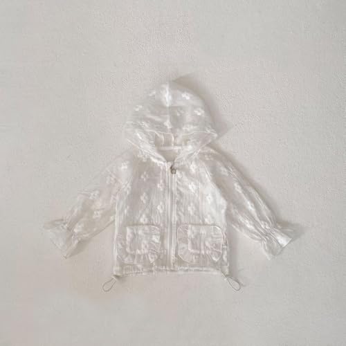 Lightweight Kids Sun Suit Fashionable Zippered Floral Embroidery Hooded Coat for Girls Aged 0 to 3 Years4