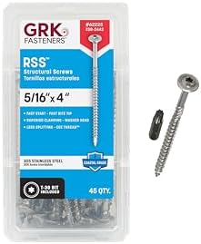GRK Fasteners RSS™ 5/16 x 4 Rugged Structural Screws, SS 305, 45 PCS