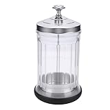 Yinhing Barattolo Barbiere, in Vetro Borosilicato di Alta qualità e Acciaio Inox con Cestello Rimovibile, per la Pulizia di Strumenti per Manicure e barbieri. (Anello di rivestimento)