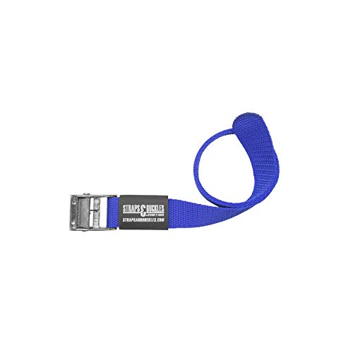 Straps & Buckles - Cinch Tie Down CAM Cargo Utility Lashing Straps - 1" Wide Heavy Duty Webbing (24" LWCAM - 6 PK, Blue) - Thumbnail 2