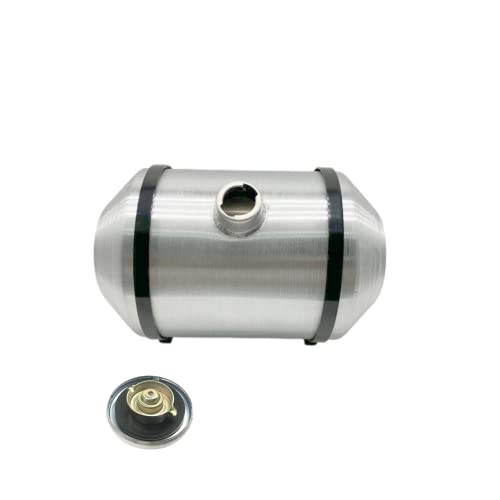 JSD 5 Gallons 10 x16 Aluminum Spun Round Gas Tank Center Fill 1/2 NPT Outlet for Trike Tractor Boat Jet ski