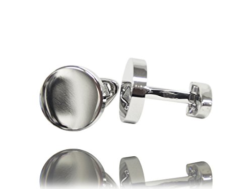 Mancuernillas de acero inoxidable Beaute Silver para hombres miniatura 3