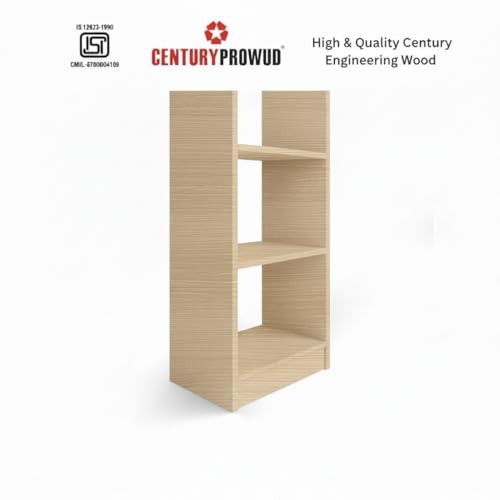 Image of FURLAY Modern Minimalist Wood Ladder Shelf - 4-Tier Open Storage Unit, Space-Saving Organizer for Bathroom, Kitchen, and Living Room (Classic Oak)