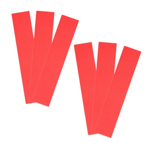 KOMBIUDA 6Pcs Court Marking Kit Temporary Tennis Basketball Court Lines Easy Installation Red Markers for Sports Activities