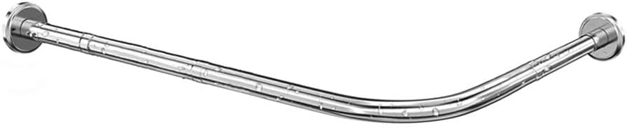 Punch-Free Stretchable Curved Shower Curtain Rod,304 Stainless L Shaped 35.43-47.24" x35.43-47.24",for Bathroom, Clothing Store,Fitting Room 8579