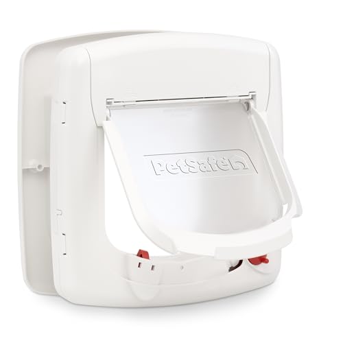 Petsafe - Chatière Magnétique Deluxe Staywell pour Chat avec Système De Verrouillage À 4 Positions - Collier avec Clé Magnétique - Facile À Installer...