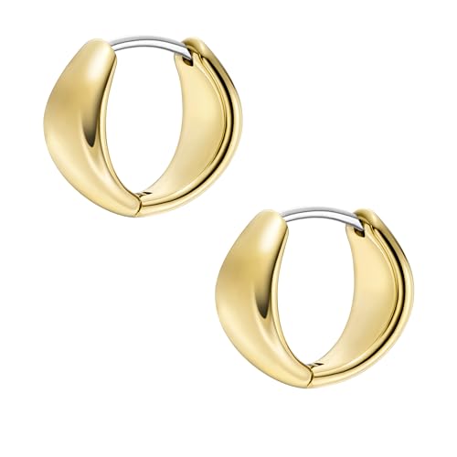 Fossil Women's All Stacked Up Stainless Steel Hoop Earrings, Color: Gold (Model: JF04741710) by Fossil - Used condition - Image 3