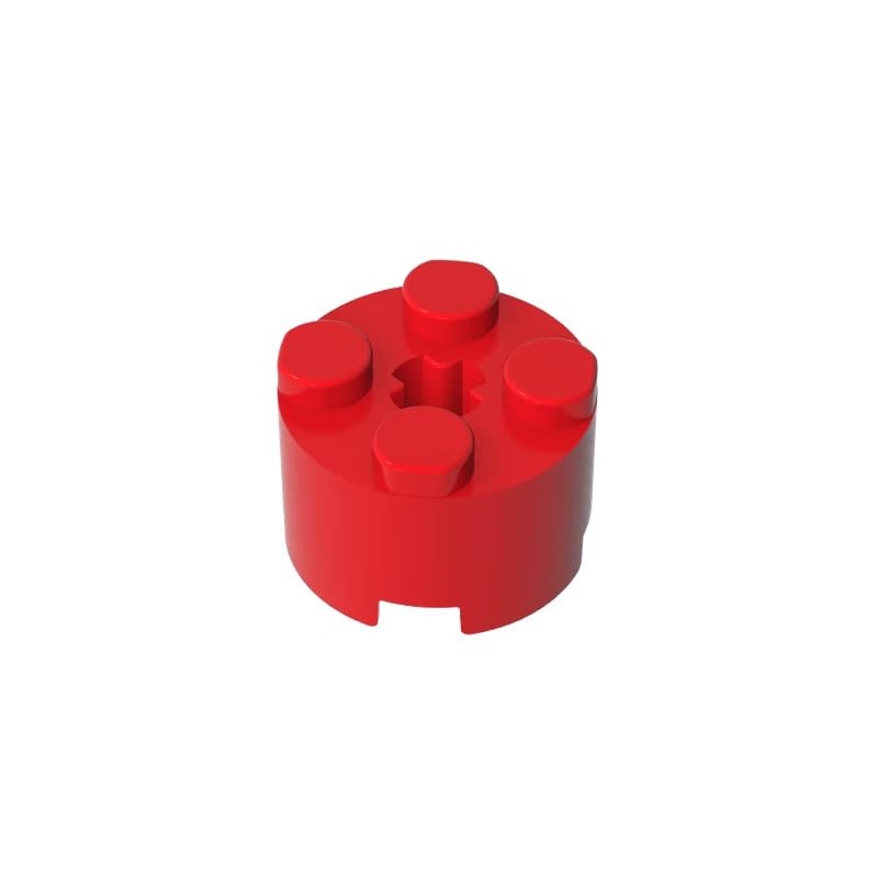 Gobricks 6143 Round Brick Brick Round 2x2 with Axle Hole 50 Pieces GDS-607 Compatible with Lego Building Blocks Color:Red — image 1