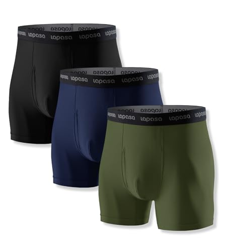 LAPASA Men's Travel Underwear Quick Dry Hiking Boxer Briefs Mesh