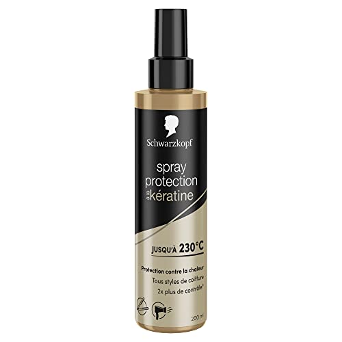 Schwarzkopf - Spray Cheveux Thermo-Protecteur - Protection jusqu'à 230° - Formule à la Kératine - Cheveux Sensibilisés par la Chaleur - Sans Rinçage - 200 ML