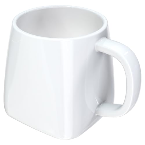 Linkidea Taza de café de cerámica de gran tamaño, taza de fondo cuadrado extragrande de 24 onzas con asa, taza de té grande para el hogar y la oficina, apta para microondas y lavavajillas, color