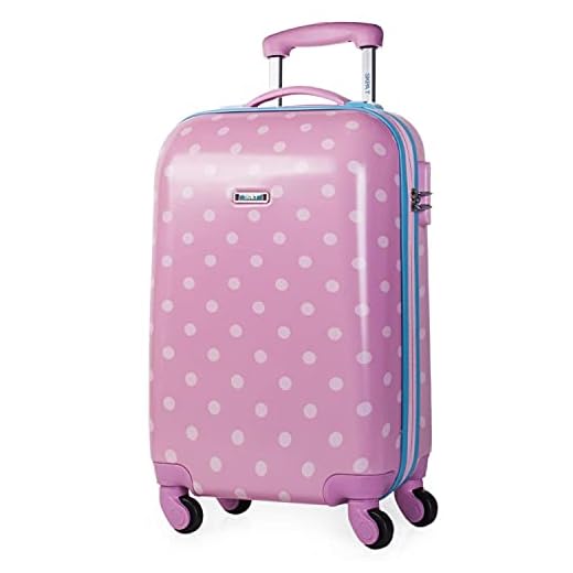 SKPAT - Maleta Cabina Avión Pequeña Juvenil Maleta Viaje Rígida, Resistente y Ligera 4 Ruedas Dobles 55x35x20cm Trolley Equipaje de Mano Cabin Ok Candado con Combinación 66450, Color Rosa