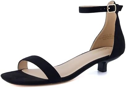CUSHIONAIRE Solo Women’s Kitten Heel Dress Sandal – 1 Band Ankle ...
