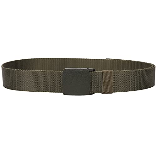 WedDecor Nylon Webbing Military-Style Canvas Belt with Flip Plastic Buckle - Combat Webbing for Tactical and Outdoor Use, Green