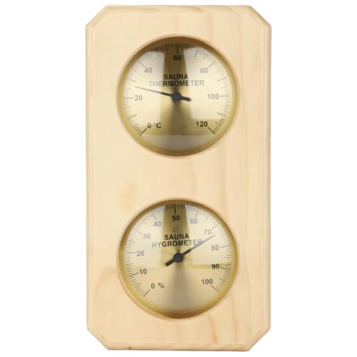 Thermomètre hygromètre de sauna vertical pour éviter l'air trop sec grâce au double cadran pin