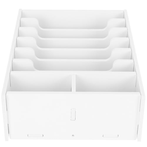 KALLORY Caja De Almacenamiento De Recibos Cesta Organizador De Cajones Transparente Soporte De Celular Para Escritorio Registro Bandeja Para Servir Moneda Plato Cajero De Madera