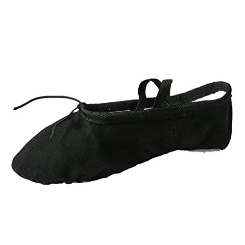 Nexete Mens Ballet Dance Yoga Gymnastics Split-Sole Canvas Adult Shoes Slipper (10, Black) #TOP10