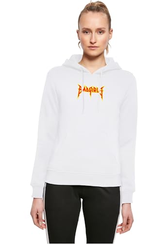 Miss Tee Mst048-badgirls Hoody Sudadera con Capucha, Blanco, M para Mujer