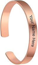 Garth Customized Rose Gold Copper Kada Bracelet Stylish, Personalized, Adjustable Bangle for Men & Women, Perfect for Casual or Special Occasions Elegant Design (1 Pc)