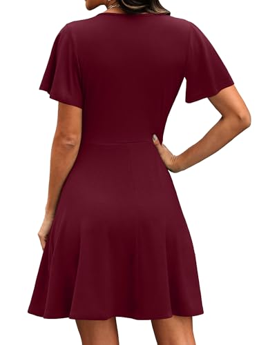 Image of RUMIA Women Casual Dresses Wrap V Neck Dress A-Line Summer Sundress Fashion