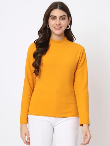 Image of Istyle Can Solid HIgh Neck Full Sleeve Stretchable Slim Fit Top for Women | Tops for Women | high Neck top for Women | Winter Tops for Women