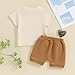 GINEVSAL Infant Baby Boy Girl Clothes Mama's Boy/Girl Short Sleeve T-Shirt Tops Cotton Shorts Set 2Pcs Summer Outfit (Beige-my aunt is definitely cooler than my dad, 6-12 Months)