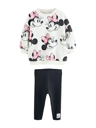 NEXT Fille Ensemble legging et sweat Disney Minnie Mouse Crème 6 Ans-7 Ans